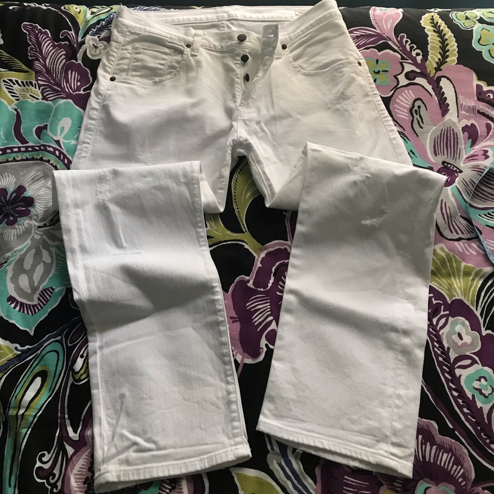 Citizens of Humanity distressed white jeans